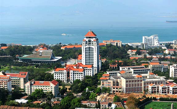 aerial shot of Xiamen University